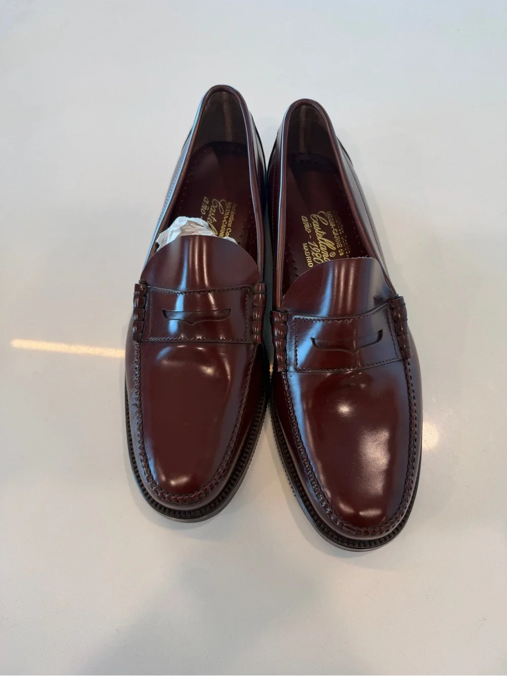 Men's Penny Loafers in Burgundy - Classic Leather Slip-On